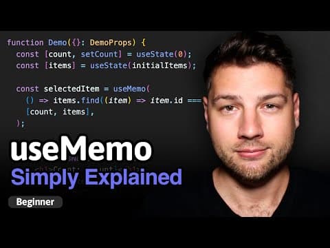 Learn React Hooks: useMemo - Simply Explained! thumbnail