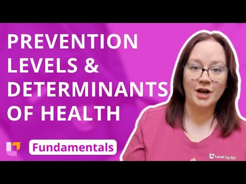 Prevention Levels & Determinants of Health: Community Health - Fundamentals of Nursing | @LevelUpRN thumbnail
