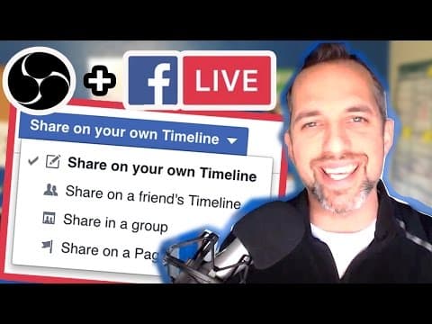 How to go Live on Facebook Profile with OBS (Live stream tutorial) thumbnail