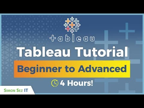 Tableau Desktop Tutorial: 4 Hours of Beginner to Advanced Tableau Training thumbnail