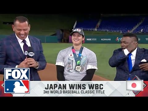 Shohei Ohtani talks matchup against Mike Trout and Japan's WBC championship victory thumbnail