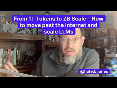 From 1T Tokens to ZB Scale—How to move past the internet and scale LLMs thumbnail