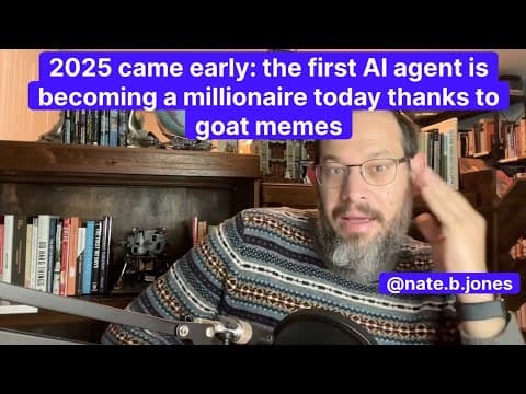 2025 came early: the first AI agent is becoming a millionaire today thanks to goat memes thumbnail
