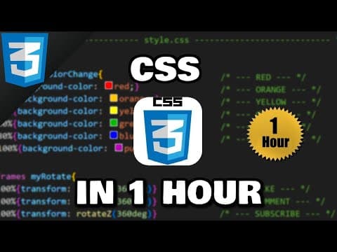 How to Learn CSS Basics in 1 Hour thumbnail