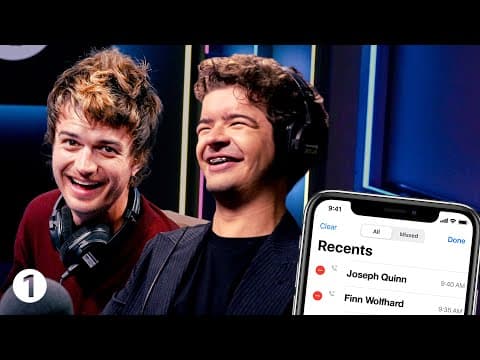 Joe Keery & Gaten Matarazzo call their famous friends - will they be sitting or standing? thumbnail