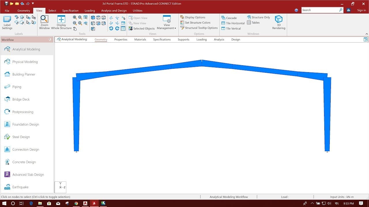 STEEL PORTAL FRAME DESIGN IN STAAD PRO CONNECT EDITION-PART1/3 | Glasp