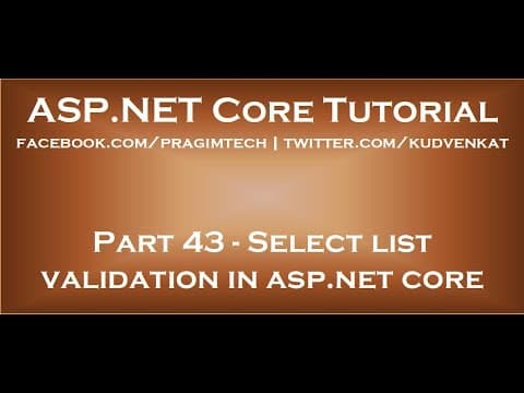 Select list validation in asp net core thumbnail