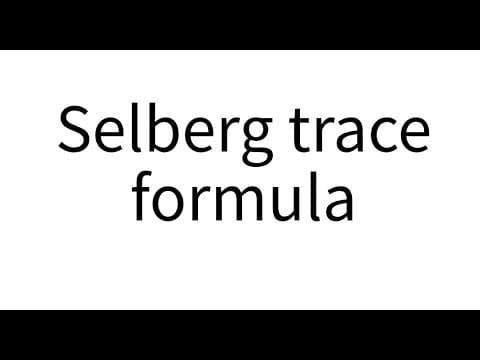 Selberg trace formula thumbnail