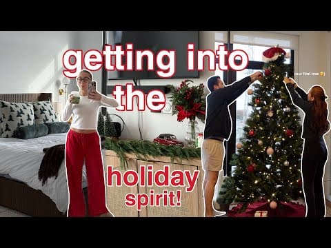 let’s get into the holiday spirit🎄❄️ (our 1st tree, decorating, + winter mood board) *bookmas day 1* thumbnail