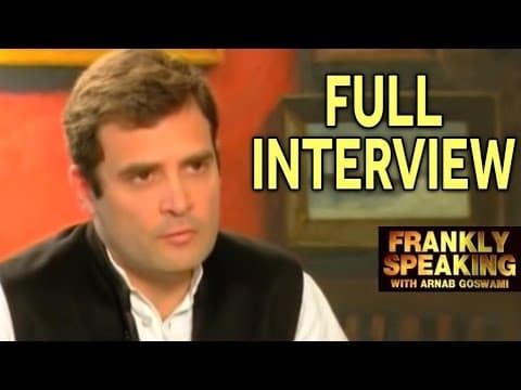 Frankly Speaking With Rahul Gandhi - Full Interview | Arnab Goswami Exclusive Interview thumbnail