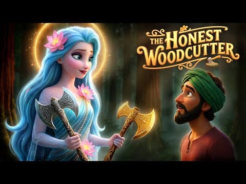 The Honest Woodcutter and the Three Axes 🌳🪓 | English Moral Stories | Bedtime Stories thumbnail