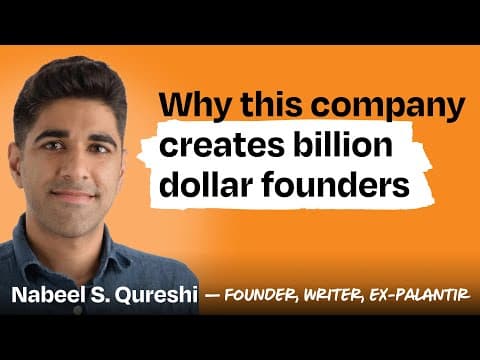 How Palantir built the ultimate founder factory | Nabeel S. Qureshi (founder, writer, ex-Palantir) thumbnail