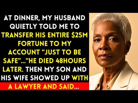 My Husband Quietly Told Me To Transfer His Entire $25M - 48 Hrs After He Died My Son Came And Said.. thumbnail