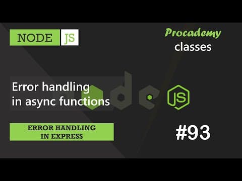 #93 Error Handling in async function | Error Handling in Express | A Complete NODE JS Course thumbnail