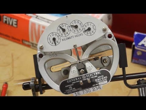 Explanation of how kilowatt-hour meters work (electromechanical) thumbnail