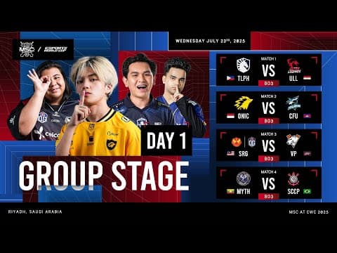 🔴 LIVE | GROUP STAGE DAY 1 | MLBB MSC at EWC 2025 | (ENG) thumbnail