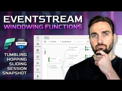 Eventstream Windowing Functions in Microsoft Fabric | DP-700 Exam thumbnail