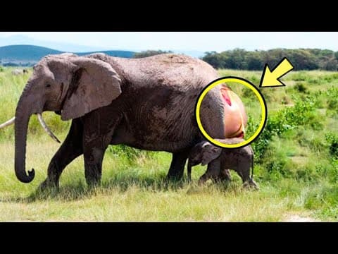 Эта слониха родила и плакала часами, люди кричали, когда увидели ее теленка thumbnail