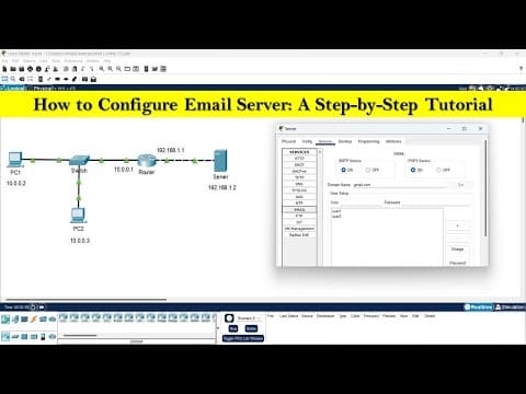 How to configure Email Server | Email Server configuration step by step in cisco packet tracer thumbnail