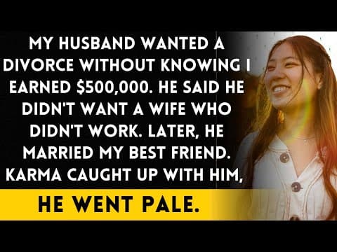 I was secretly earning $500,000 when my husband asked for a divorce.He then married my BFF and face. thumbnail