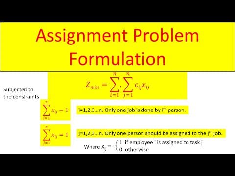 How to Formulate an Assignment Problem in Operations Research thumbnail