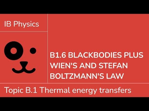 B1.6 Blackbodies plus Wien's and Stefan Boltzmann's law [IB Physics SL/HL] thumbnail