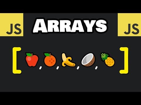 Learn JavaScript ARRAYS in 8 minutes! 🗃 thumbnail