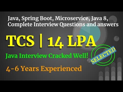 TCS Java Interview | Java | Spring Boot | Microservices | Database thumbnail