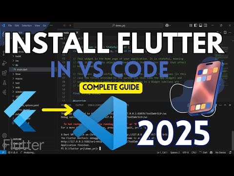 How to install Flutter on Visual Studio Code [2025] |  Setup Flutter in VS Code thumbnail