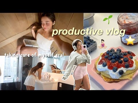 taking care of me - vlog 💌 gym/health, what ive been eating, glow up routine for summer! thumbnail