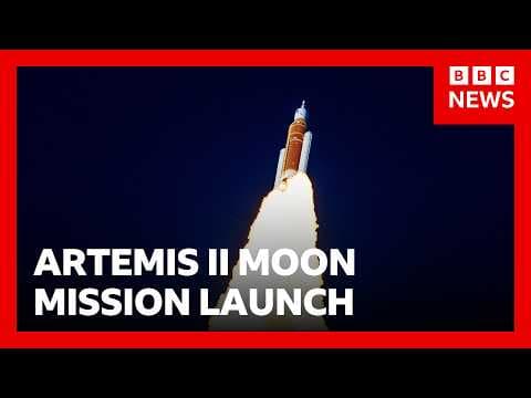 Moment Nasa's historic Artemis II spacecraft launches | BBC News thumbnail