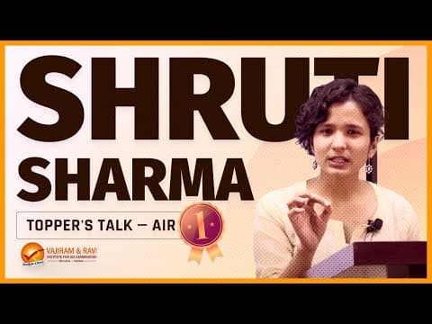 Topper's Talk by Shruti Sharma AIR 01 | Vajiram & Ravi thumbnail