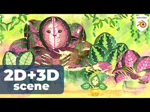 Creating a 2D + 3D Scene in Blender | Timelapse & Breakdown thumbnail