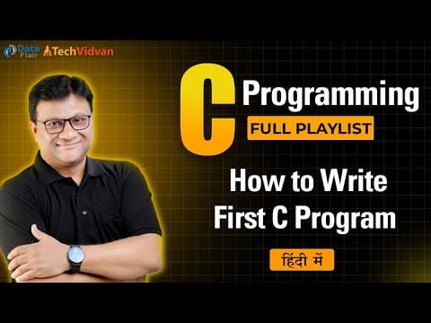 Write First C Program | Hello World in C | C Program Structure in Hindi | How to Write a C Program thumbnail
