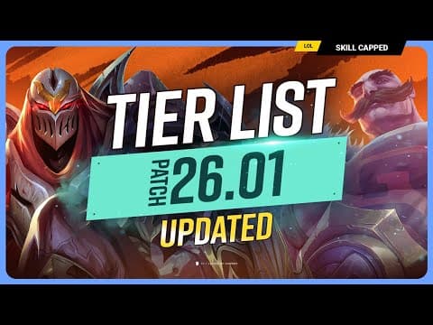 NEW UPDATED TIER LIST for PATCH 26.01! - League of Legends thumbnail