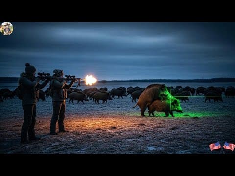 Night Hunting In Texas - How Did Brave Female Hunter Take Down Hundreds Of Wild Boars At Night? thumbnail