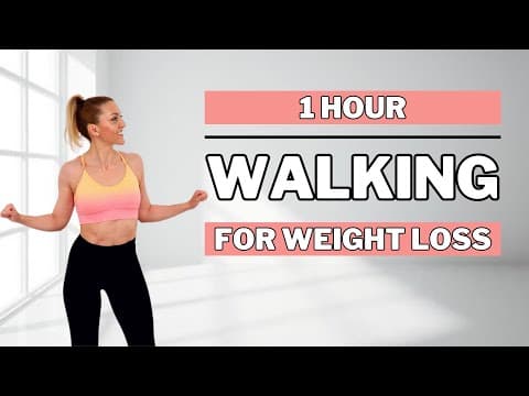 🔥1 HOUR WALKING EXERCISE FOR WEIGHT LOSS🔥ALL STANDING🔥NO JUMPING🔥KNEE FRIENDLY🔥 thumbnail