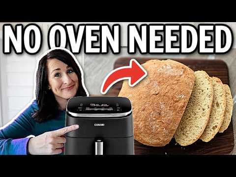 FAST & EASY No-Knead Peasant Bread in the AIR FRYER!?!? FUN Air Fryer Recipes! thumbnail