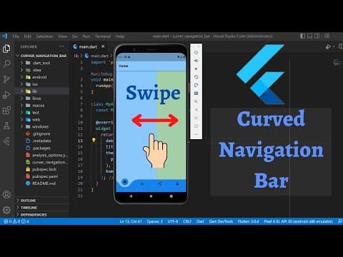 Swipeable Curved Navigation Bar - Flutter thumbnail