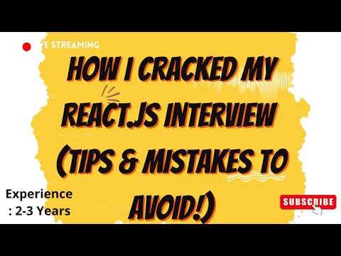Cognizant React JS Interview 2025 | My ReactJS Interview Experience | Tips and Mistakes to Avoid thumbnail
