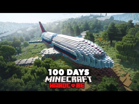 I Spent 100 Days in a Plane Crash in Hardcore Minecraft... Here's What Happened thumbnail