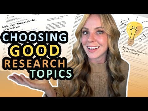How to Choose a GOOD Research Topic: Research Papers for Beginners thumbnail