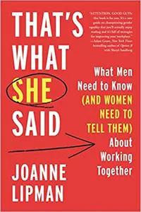 That's What She Said by Joanne Lipman