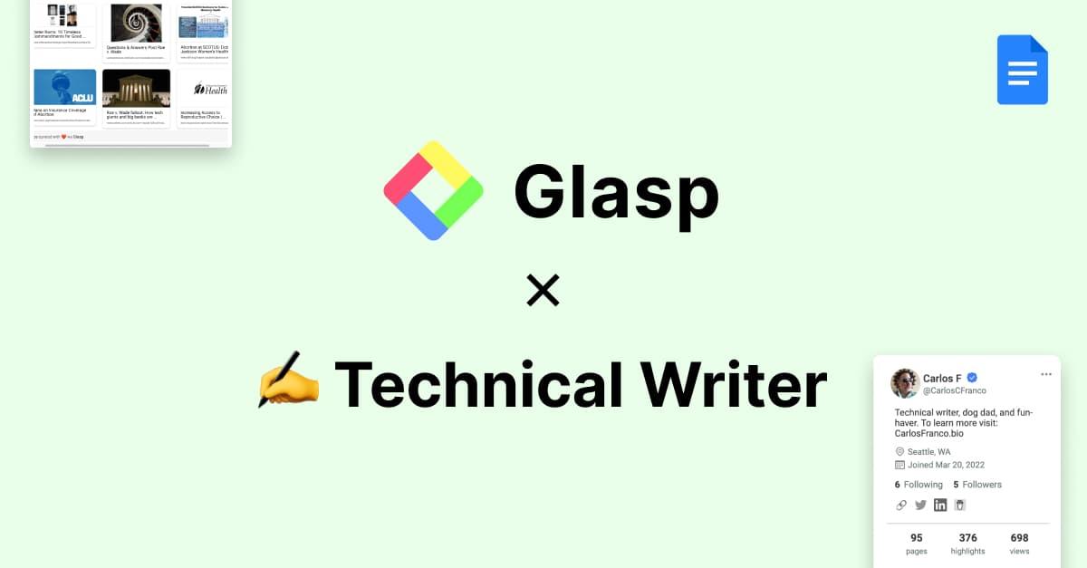 Glasp and Professional Technical Writer Carlos Franco / Glasp