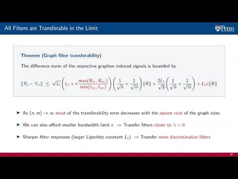 Lecture 10.5 - Transferability of Graph Filters: Remarks thumbnail
