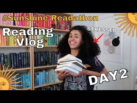STRESSED π #SunshineReadathon Day 2 | Reading Vlog thumbnail