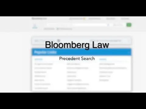 Bloomberg Law: Precedent Search thumbnail