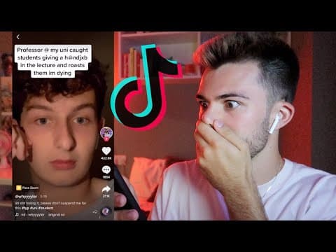 reacting to tik toks about university... they did WHAT in a lecture?! thumbnail