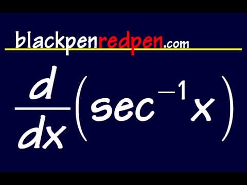 How to Find the Derivative of Inverse Secant Function thumbnail