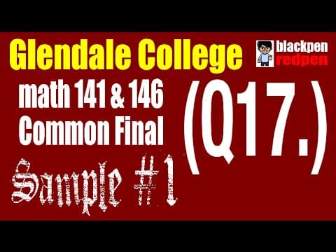 (Q17) Sample #1, Math 141/146 common final, Solve system of equations by substitution thumbnail